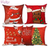 Image of Merry Christmas Decoration For Home Santa Claus Reindeer Pillow Case