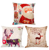 Image of Merry Christmas Decoration For Home Santa Claus Reindeer Pillow Case