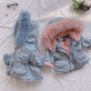 Image of Winter Baby Girl Denim Jacket Plus Velvet Real Fur