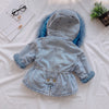 Image of Winter Baby Girl Denim Jacket Plus Velvet Real Fur