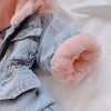 Image of Winter Baby Girl Denim Jacket Plus Velvet Real Fur