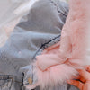 Image of Winter Baby Girl Denim Jacket Plus Velvet Real Fur