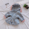 Image of Winter Baby Girl Denim Jacket Plus Velvet Real Fur