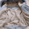 Image of Winter Baby Girl Denim Jacket Plus Velvet Real Fur