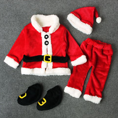 Baby Christmas Clothes 4PCS Newborn Infant Baby Santa Christmas Tops+Pants+Hat+Socks Outfit Set Costume Xmas Winter Clothing