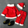 Image of Baby Christmas Clothes 4PCS Newborn Infant Baby Santa Christmas Tops+Pants+Hat+Socks Outfit Set Costume Xmas Winter Clothing