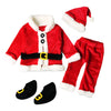 Image of Baby Christmas Clothes 4PCS Newborn Infant Baby Santa Christmas Tops+Pants+Hat+Socks Outfit Set Costume Xmas Winter Clothing