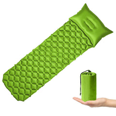 Outdoor Inflatable Camping Mat Pad Cushion Protable TPU Beach Sleeping Mattress Moisture-proof Inflation Pad Field  With Pillow